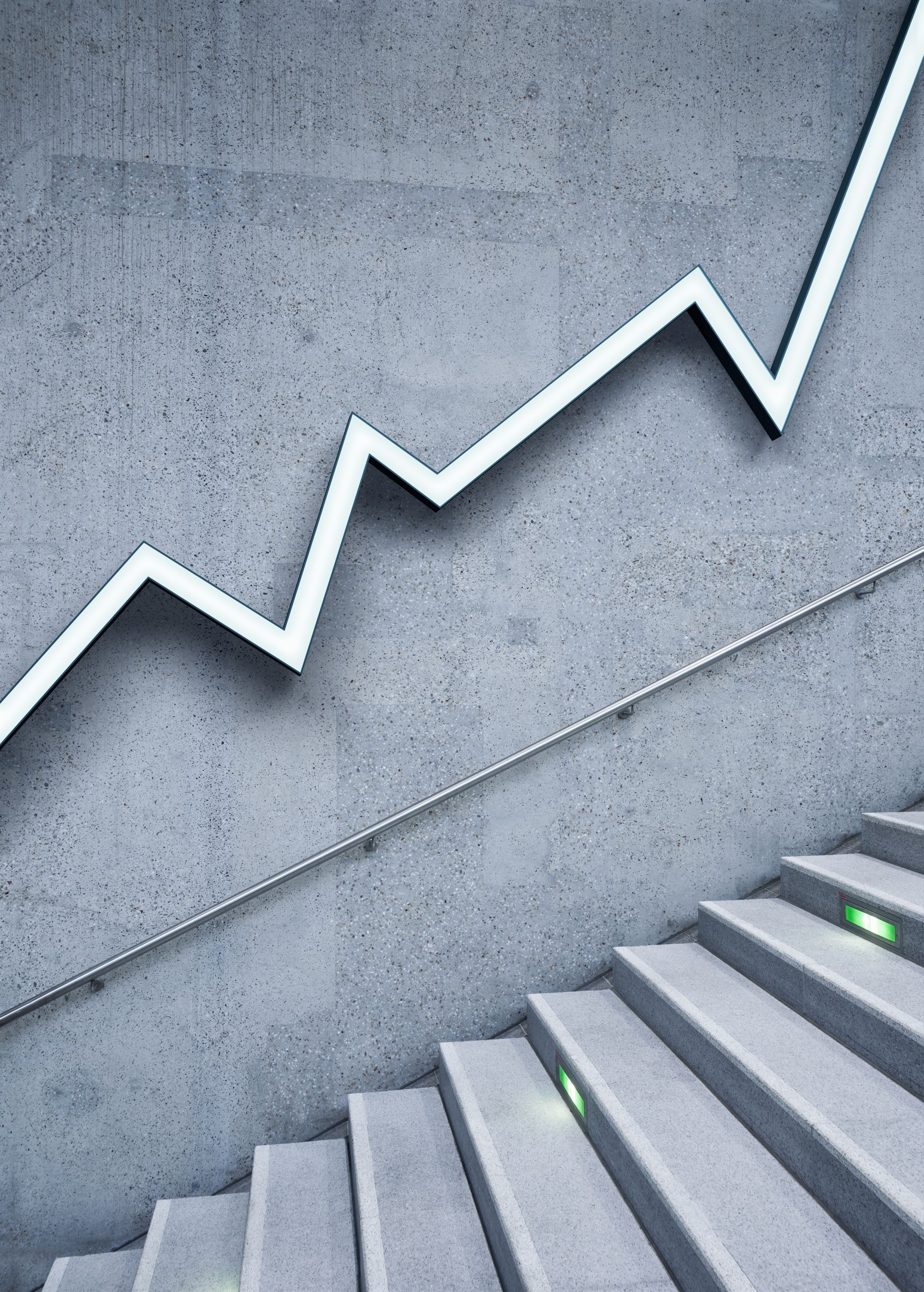 Concepto de éxito empresarial con gráficos ascendentes